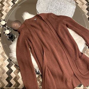 Charlotte Russe - Knitted Duster Cardigan - Maroon - M
